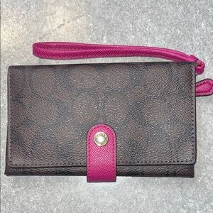 Coach Brown and Purple  Women's wallet Wristlet